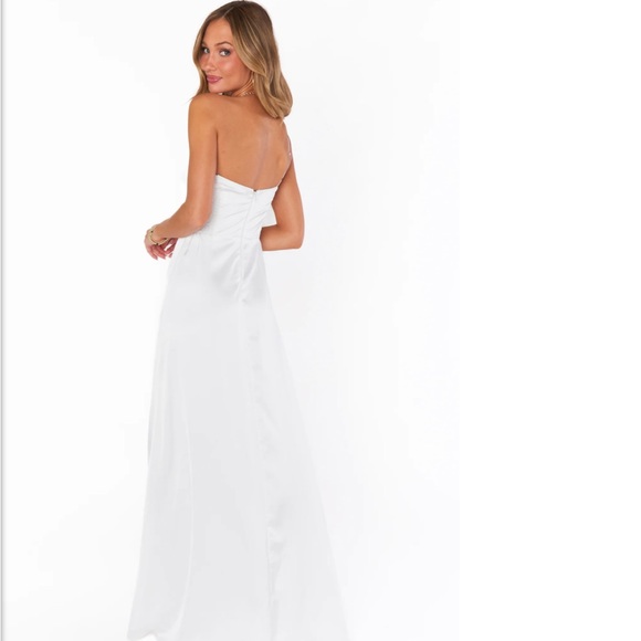Show Me Your Mumu Shannon One Shoulder Dress Bridal Reception Gown Ivory - Picture 2 of 4